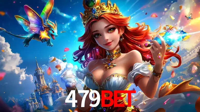 A princesa de um reino de fantasia mágico, com seu pequeno dragão, apresentando um mundo de prêmios encantados nos jogos de caça-níqueis do cassino 479BET.